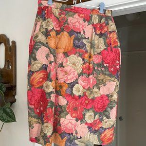 Vintage Burberry Floral Skirt